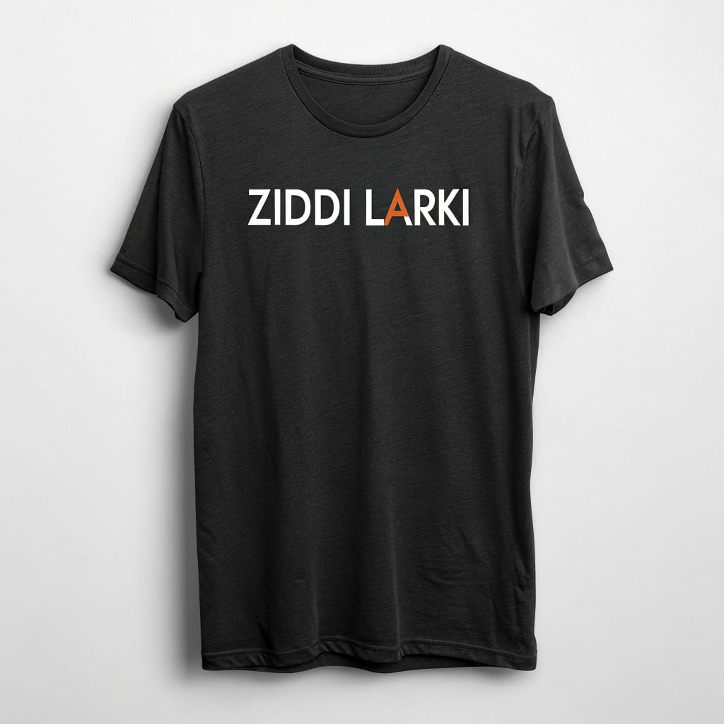 Ziddi Larki Black Short Sleeve Cotton T-Shirt